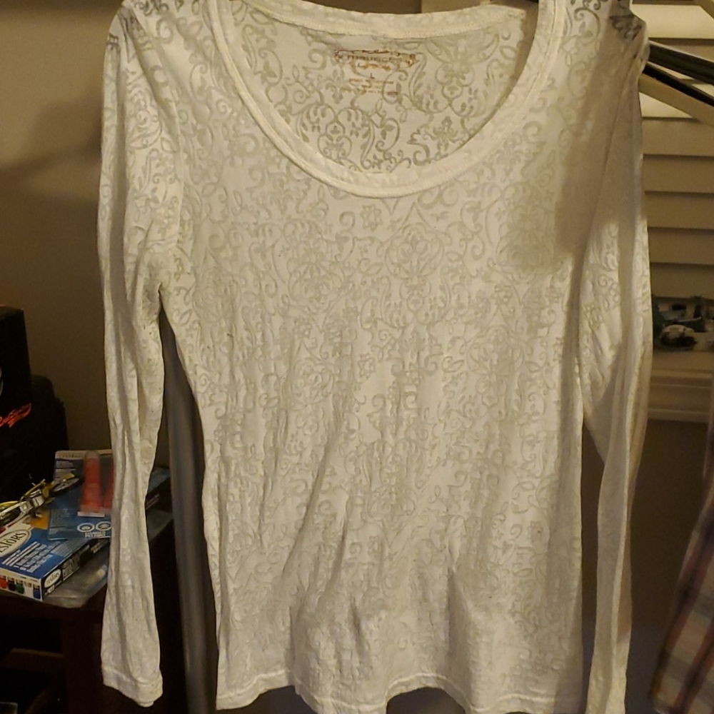 See Through Floral White Top
